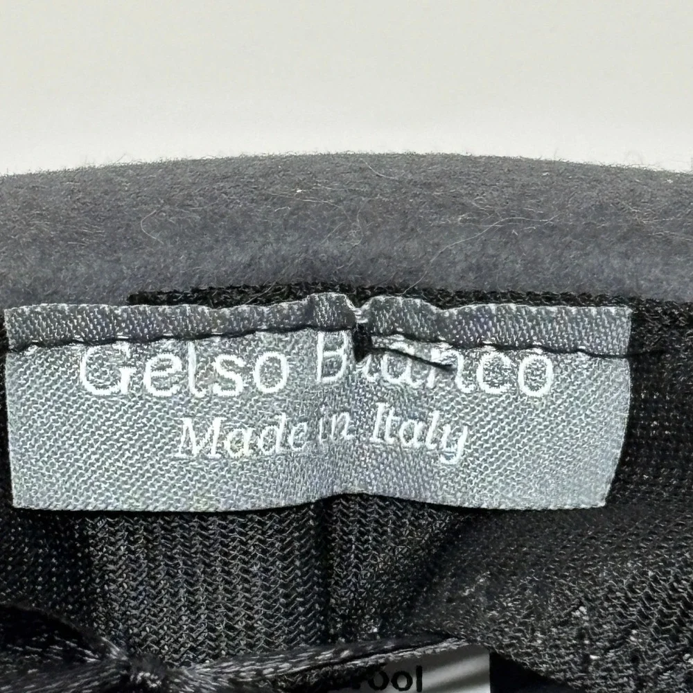 Gelso Bianco Made in Italy Dark Gray 100% Wool Felt Fedora Hat with Leather Band